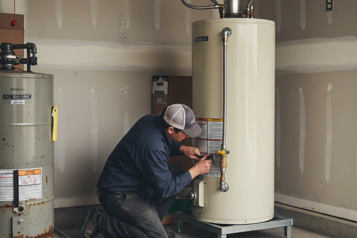 Water heater and shutoff valve replacement in Walton